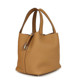 Hermes Picotin Lock 22 Biscuit Clemence Palladium Hardware