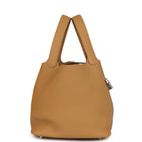 Hermes Picotin Lock 22 Biscuit Clemence Palladium Hardware