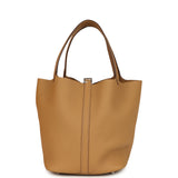 Hermes Picotin Lock 22 Biscuit Clemence Palladium Hardware
