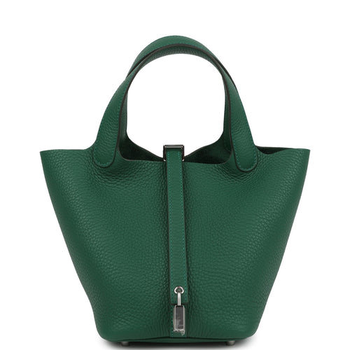 Hermes Picotin Lock 18 Vert Moyen Clemence Palladium Hardware