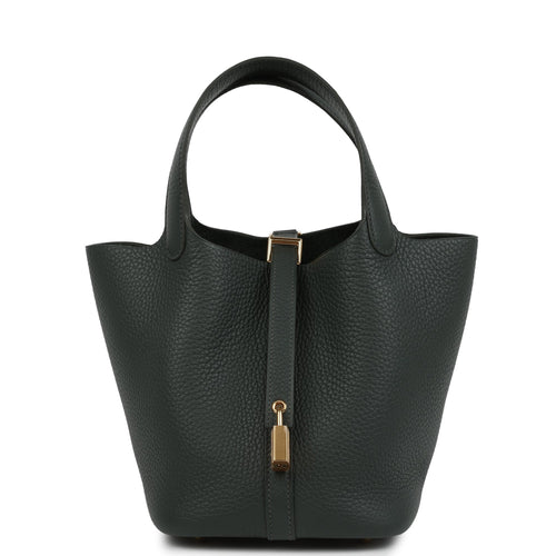 Hermes Picotin Lock 18 Vert Mangrove Clemence Gold Hardware