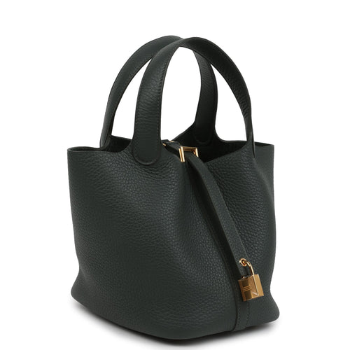Hermes Picotin Lock 18 Vert Mangrove Clemence Gold Hardware