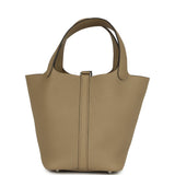 Hermes Picotin Lock 18 Beige Marfa Clemence Palladium Hardware