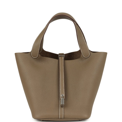 Hermes Picotin Lock 22 Etoupe Clemence Palladium Hardware