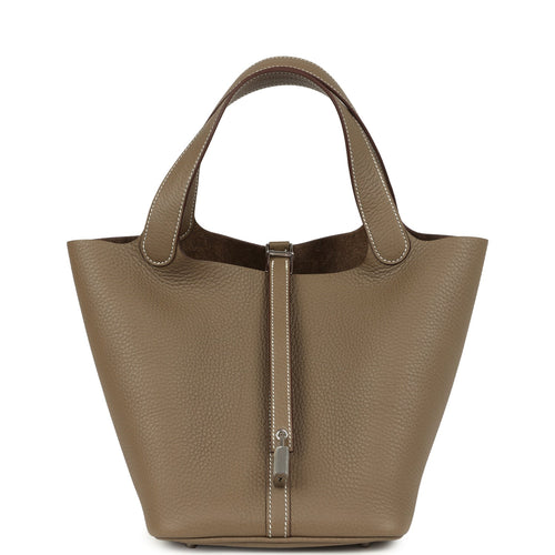 Hermes Picotin Lock 22 Etoupe Clemence Palladium Hardware