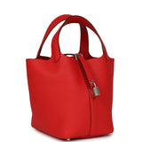 Hermes Picotin Lock 18 Rouge de Coeur Clemence Palladium Hardware