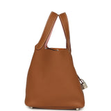 Hermes Picotin Lock 18 Eclat Gold and Rose Sakura Clemence Palladium Hardware