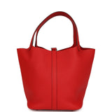 Hermes Picotin Lock 22 Rouge De Coeur Clemence Palladium Hardware