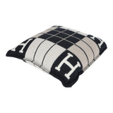 Hermes "Avalon III" Ecru and Black Signature H Pillow PM Single