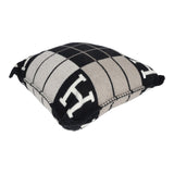 Hermes "Avalon III" Signature H Cushion PM Ecru and Gris Fonce Set