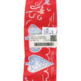 Hermes "Isola Di Primavera" Vert, Bleu and Grenadine Multi Silk Twilly Pair