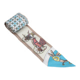 Hermes "Les Voitures Nouvelle" Vert Amande, Bleu Glacier and Beige Silk Twilly