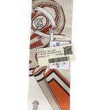 Hermes "Bouquets Sellier" Blanc, Alezan and Etoupe Multi Silk Twilly Pair