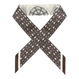 Hermes "L' Effet Kaleidoscope" Blanc, Anthracite and Marron Multi Silk Twilly Pair