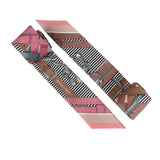 Hermes "Mors A Jouets Chemise" Vieux Rose, Gris, Camel Multi Silk Twilly Pair