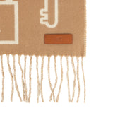 Hermes Casaque "Echarpe Porte-Clefs" Camel, White and Beige Muffler Cashmere Scarf