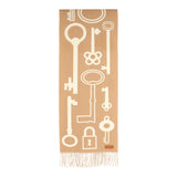 Hermes Casaque "Echarpe Porte-Clefs" Camel, White and Beige Muffler Cashmere Scarf
