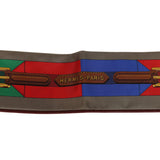 Hermes "Les Sangles" Forever Vert, Miel and Rouge Multi Silk Twilly Pair