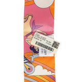 Hermes "Carres Volants" Orange, Rose, Malaba Multi Silk Twilly