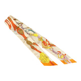 Hermes "Brides de Gala Applique Pique" Creme, Orange, Jaune Vif Multi Silk Twilly