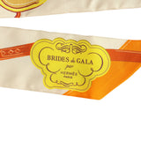 Hermes "Brides de Gala Applique Pique" Creme, Orange, Jaune Vif Multi Silk Twilly