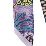 Hermes "Under the Waves" Mauve, Marine and Jaune Silk Twilly Pair