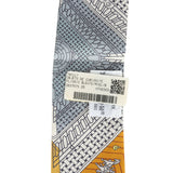 Hermes "Objets De Curiosite" Gris Bleute, Miel Multi Silk Twilly Pair