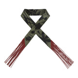 Hermes "Bouquet Final" Vert Loden and Black Fringe Silk Twilly