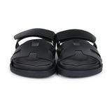 Hermes Chypre Techno Sandals Black Calfskin Palladium Hardware 36.5 EU