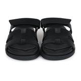 Hermes Chypre Techno Sandals Black Calfskin Palladium Hardware 37 EU