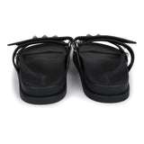 Hermes Chypre Techno Sandals Black Studded Calfskin Palladium Hardware 37.5 EU