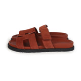 Hermes Chypre Techno Sandals Maroon Muscavado Suede Palladium Hardware 38.5 EU side 4