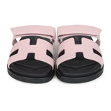 Hermes Chypre Techno Sandals Rose Cancan Calfskin Palladium Hardware 35 EU front