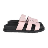 Hermes Chypre Techno Sandals Rose Cancan Calfskin Palladium Hardware 35 EU side 3