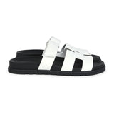 Hermes Chypre Sandals White Calfskin Palladium Hardware 38 EU size 3