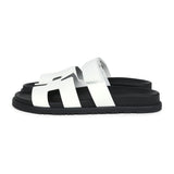 Hermes Chypre Sandals White Calfskin Palladium Hardware 38 EU size 4