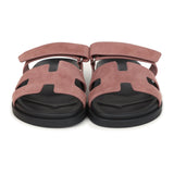 Hermes Chypre Techno Sandal Rose Antique Suede Palladium Hardware 40 EU