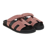 Hermes Chypre Techno Sandal Rose Antique Suede Palladium Hardware 40 EU
