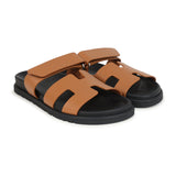 Hermes Chypre Techno Sandals Naturel Calfskin Palladium Hardware 36 EU