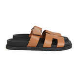 Hermes Chypre Techno Sandals Naturel Calfskin Palladium Hardware 36 EU