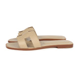 Hermes Oran Sandals Beige Lin Calfskin 38.5 EU