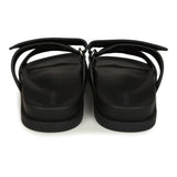 Hermes Embroidered Chypre Techno Sandals Black Calfskin Palladium Hardware 36 EU