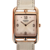 Pre-owned Hermes HSS Special Order Cape Cod Watch Beton Matte Alligator/Rose Gold