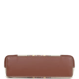 Loro Piana Extra Pocket L19 Pouch Record and Caramel Sugar Canvas Stripes Gold Hardware