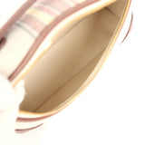 Loro Piana Extra Pocket L19 Pouch Record and Caramel Sugar Canvas Stripes Gold Hardware