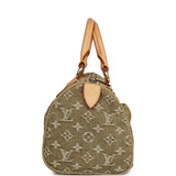 Pre-owned Louis Vuitton Green Monogram Denim Neo Speedy