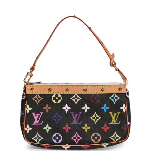 Vintage Louis Vuitton Monogram Multicolor Black Pochette Accessories