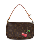 Vintage Louis Vuitton x Takashi Murakami Cerises Monogram Pochette Gold Hardware