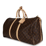 Louis Vuitton Keepall Bandouliere 55 Brown Monogram Coated Canvas Brass Hardware