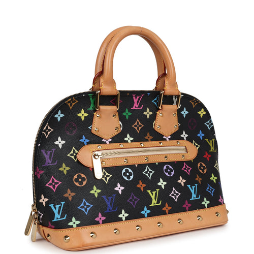 Vintage Louis Vuitton Alma PM Black Monogram Multicolor Gold Hardware